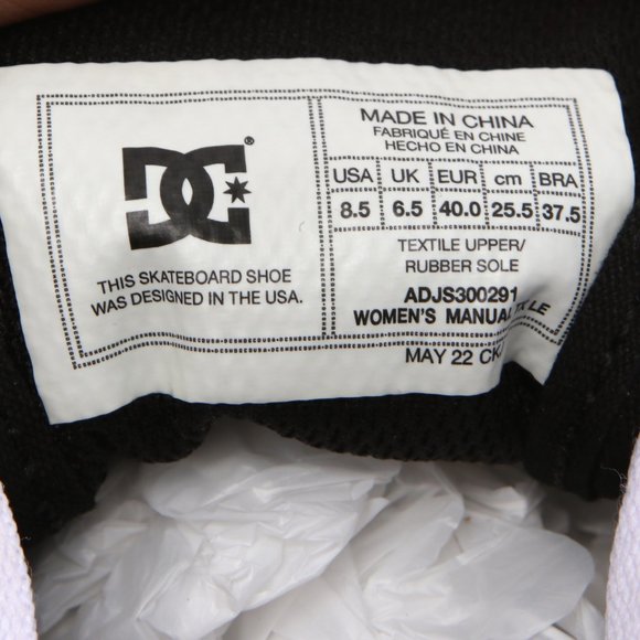 DC Canvas Tapestry Vegan Sneaker Manual TXTL Skateboarding Casual Shoe Black NEW - Picture 7 of 11